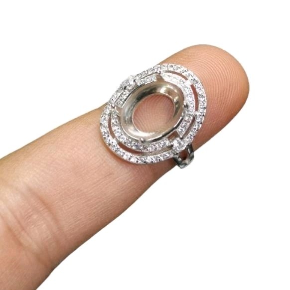 Ring cincin emban cangkang untuk wanita bahan alpaka