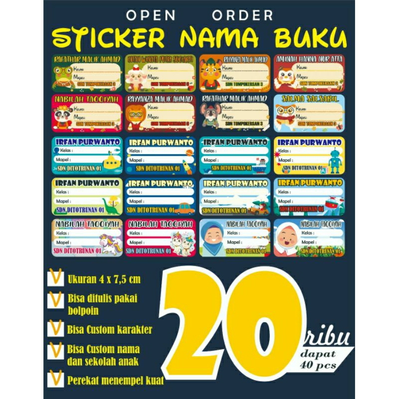 

STIKER NAMA BUKU