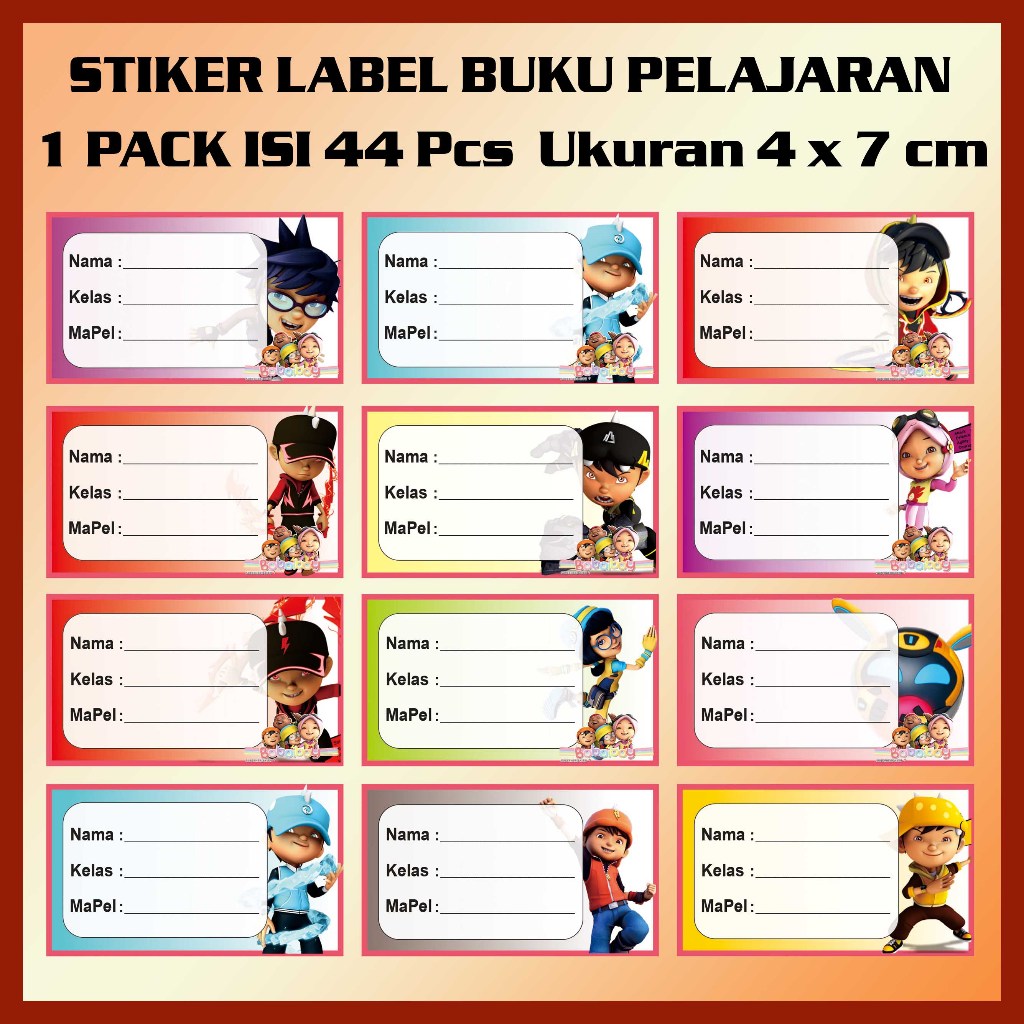 

Isi 44 Pcs Stiker Label Buku Sekolah Keren Dengan Berbagai Pilihan Karakter Murah dan Berkualitas Siap Kirim Cepat