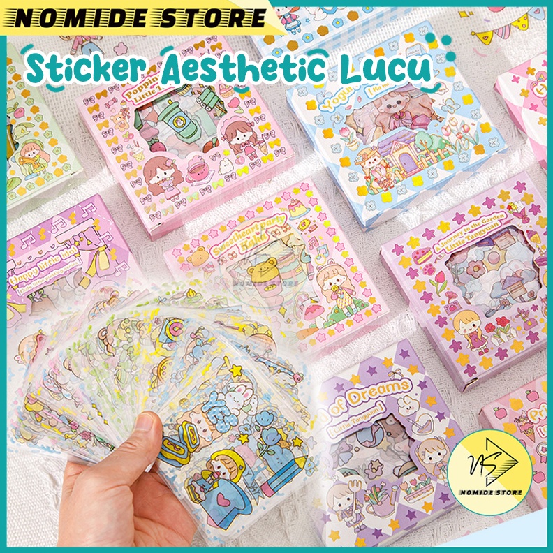 

TREND AWAL TAHUN Sticker Aesthetic Lucu Waterproof DIY 1 Pcs Diarybook Scrapbook Gaya Korea Kekinian MX512