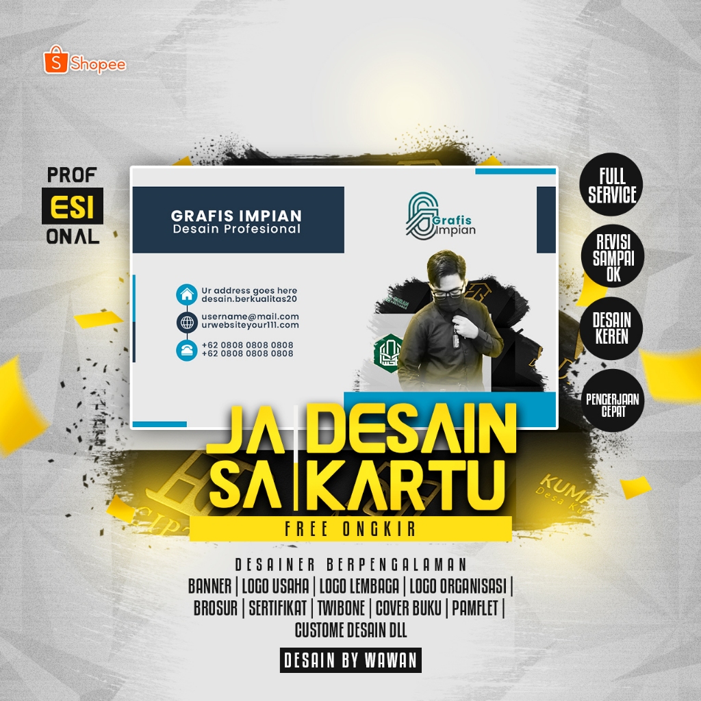 KARTU NAMA | JASA DESAIN | LOGO OLSHOP | DESAIN KARTU | LOGO USAHA | JASA PEMBUATAN LOGO TERMURAH DA
