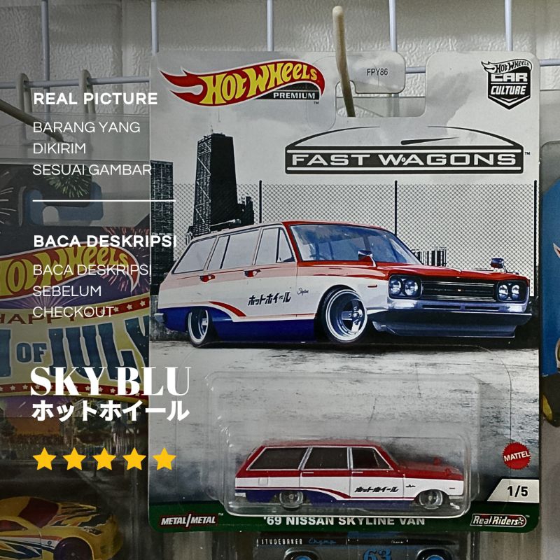 HOT WHEELS 69 NISSAN SKYLINE VAN (FAST WAGON SERIES) BAN KARET