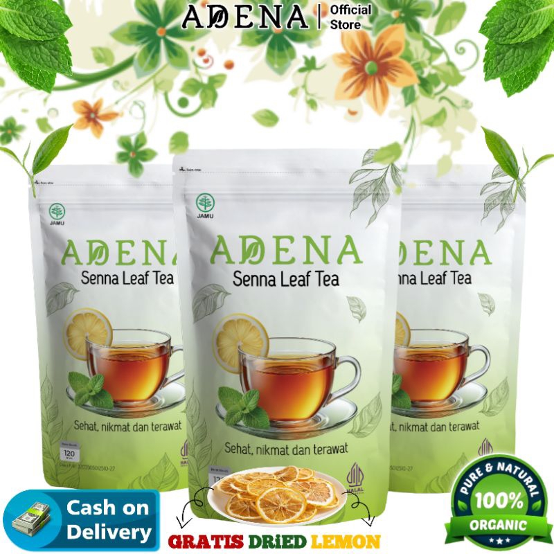 

PROMO 3 PCS ADENA Sena Leaf TEA Detox Slimming Tea Penurun Berat BADAN Pelancar BAB Free Dried Lemon