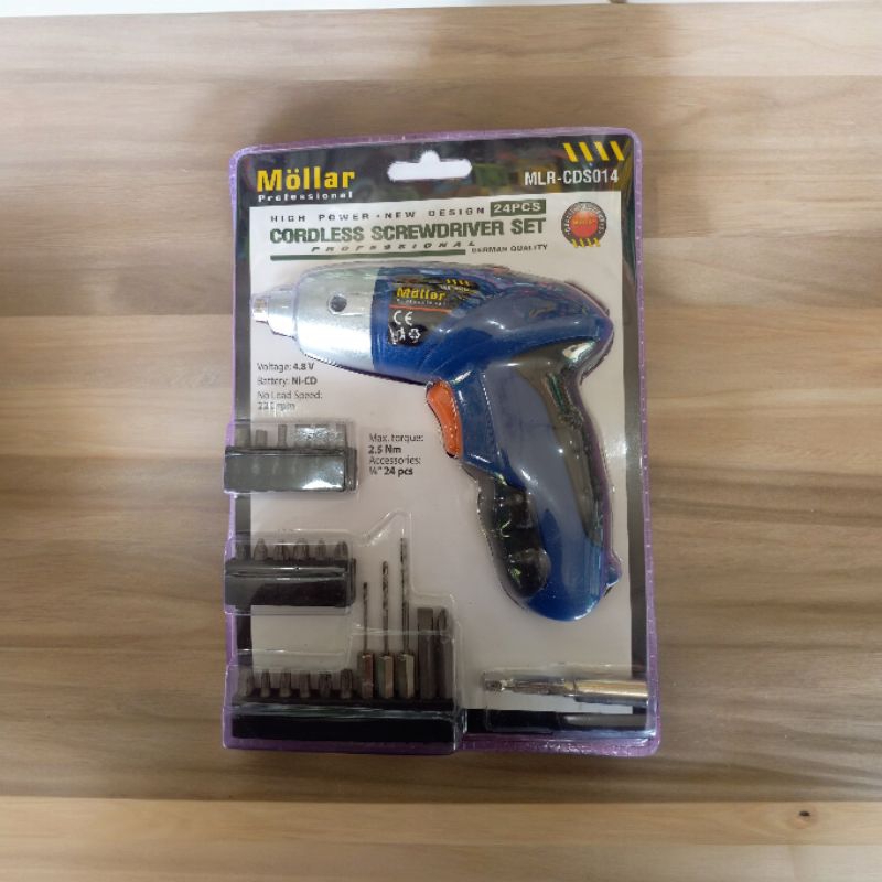 Bor cas mollar / cordless screwdriver set 24pcs MLR-CDS014