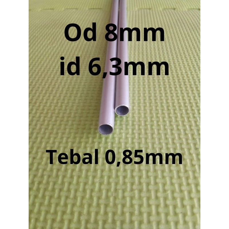 pipa aluminium od8mm id 6,3mm x 100cm