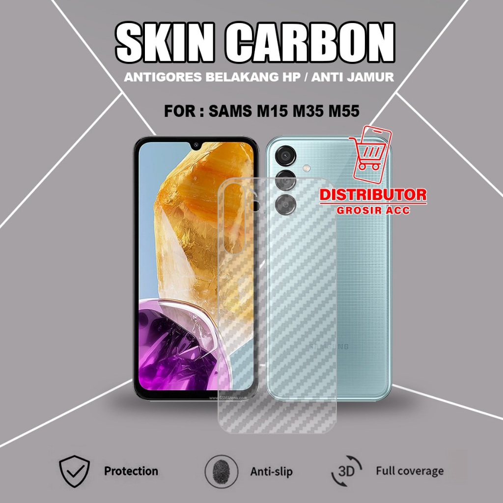 SAMSUNG M35 SKIN CARBON TRANSPARAN ANTIGORES BELAKANG SAMSUNG M35 SC01