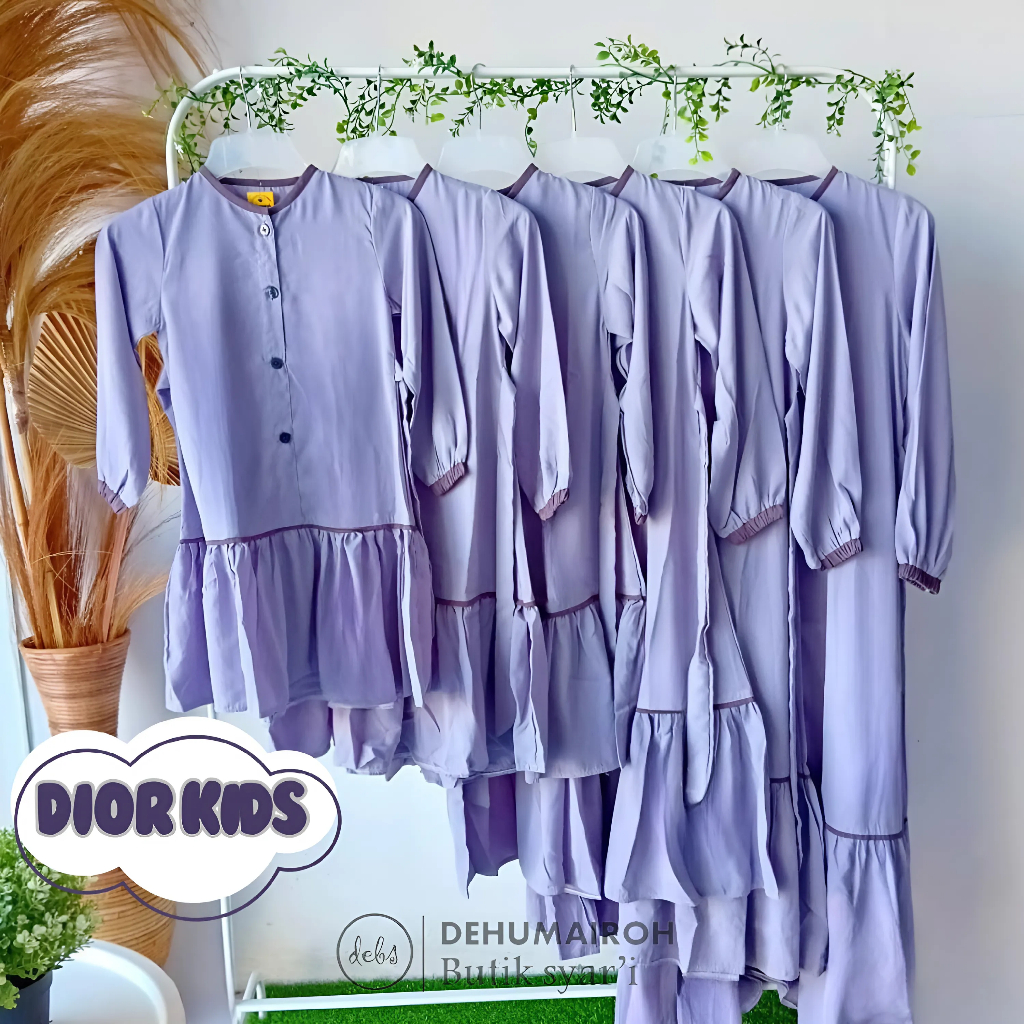 Dior Set Gamis Kids by Asiyah Nazly / Gamis Set Cantik / Gamis Oneset Anak / Gamis set Khimar Anak