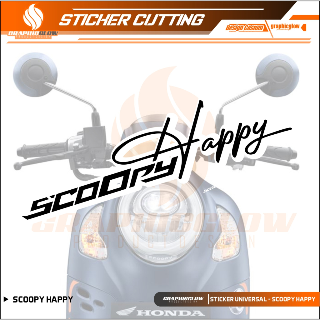STIKER CUTTING SCOOPY STICKER LOGO SCOOPY HAPPY