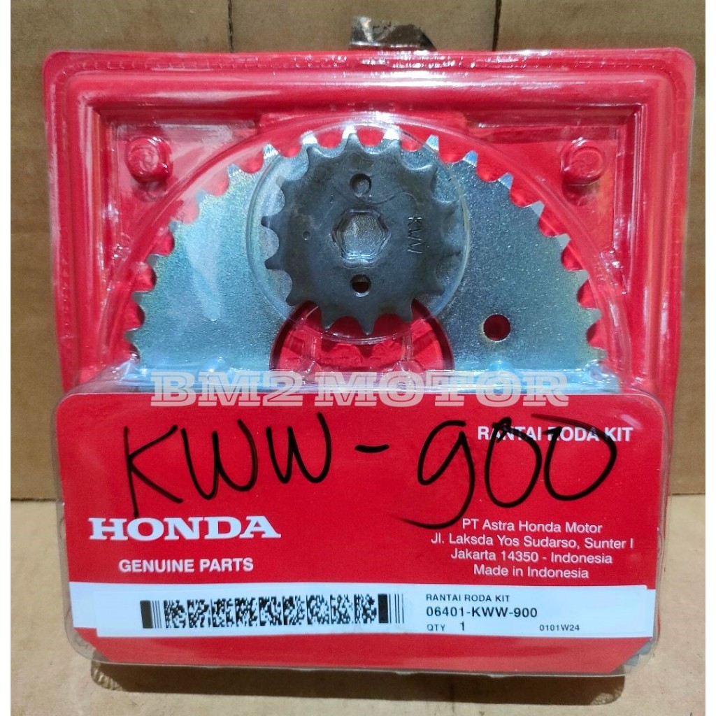 GEAR SET+RANTAI HONDA BLADE & REVO 110 NEW 100% ORIGINAL HONDA 06401KWW900