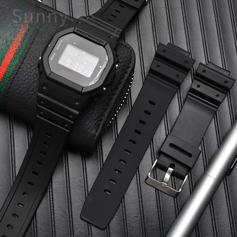 Strap Tali Jam Tangan Casio DW-6900 DW-5610 DW-8800 Rubber Hitam