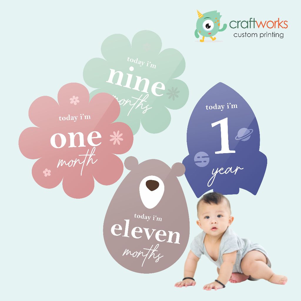 BABY MILESTONE PHOTOPROP AKRILIK - ACRYLIC BABY MILESTONE