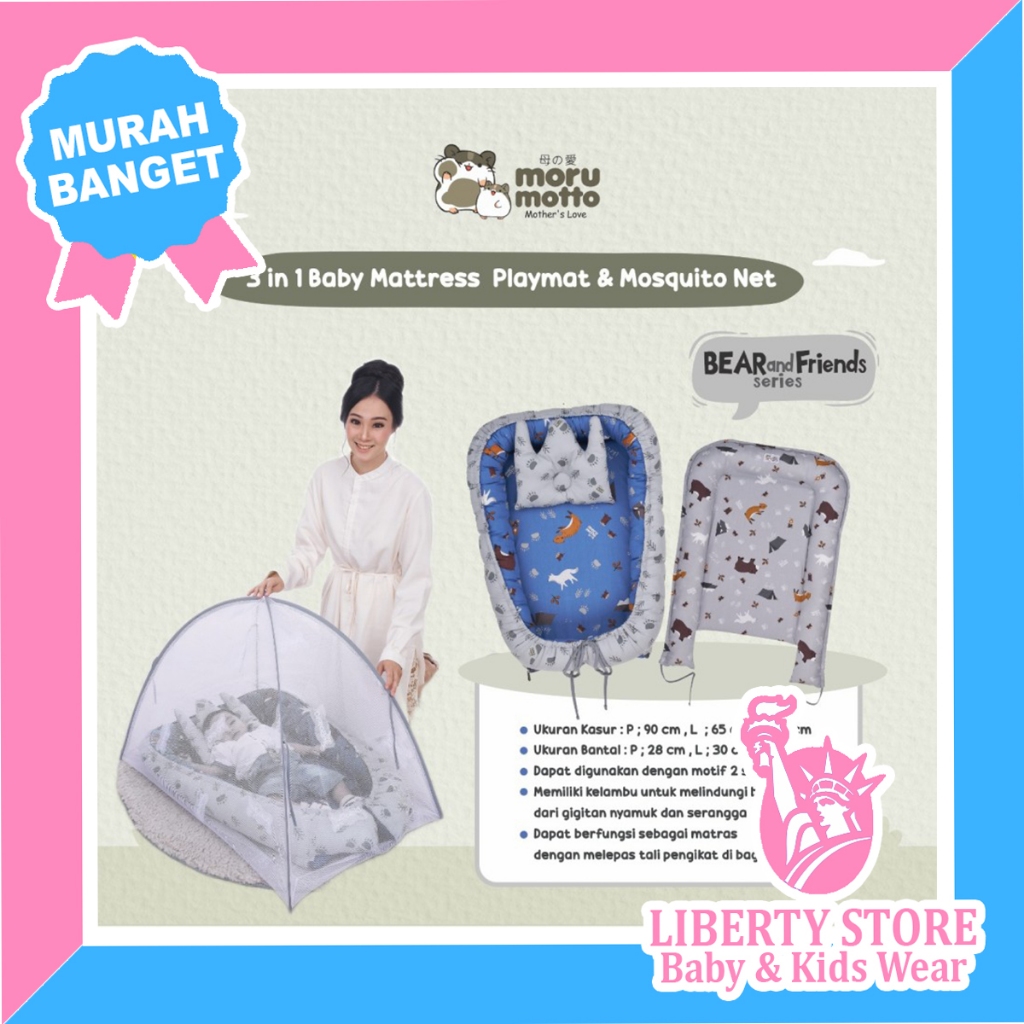 MORU MOTTO KASUR BAYI 3IN1 BEAR AND FRIENDS SERIES MMK9003/ Kasur Baby