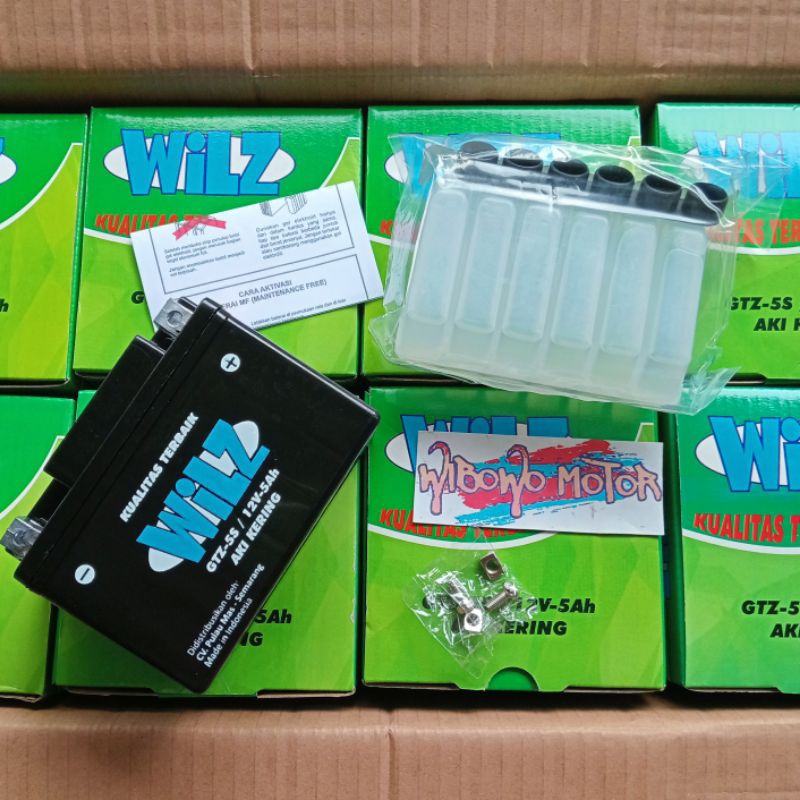 AKI ACCU MOTOR GTZ5S 12V 5A AMPERE WILZ AKI MOTOR BEAT, VARIO, JUPITER ROBOT, VIXION, SPIN, SHO 125