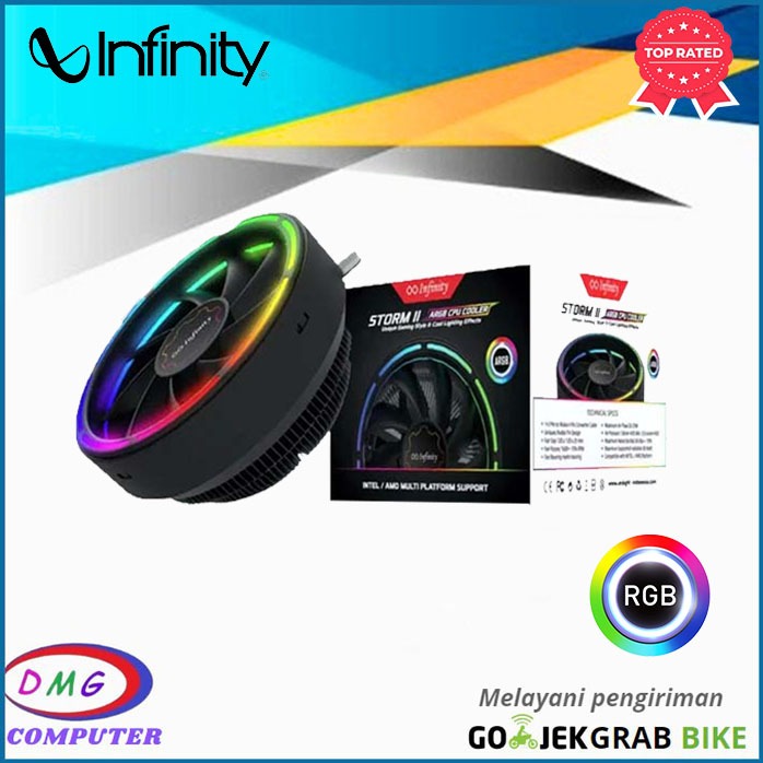 COOLER FAN INFINITY STORM ( Auto RGB CPU COOLER ) 4 Heat Pipe