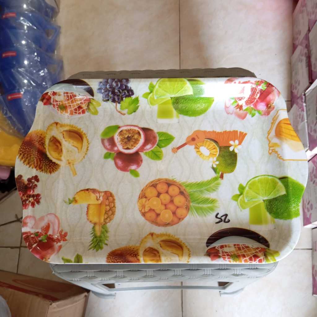 Nampan Kotak Tatakan Piring Dan Gelas  Motif UK 30×22 cm Cocok untuk sajian makanan dan minuma0