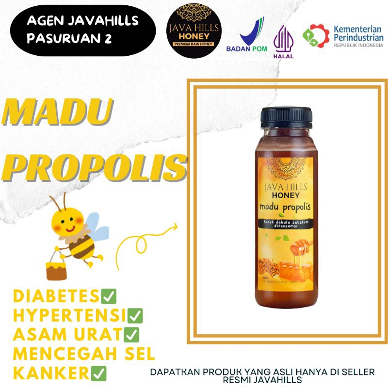 

MADU PROPOLIS JAVAHILLS HONEY MUMTAZ JAVA HERBA 100% ASLI HERBAL PILIHAN BISA COD 320GRAM MEMPERLAMBAT SEL KANKER,ASAM URAT,KOLESTEROL,HYPERTENSI,DIABETES