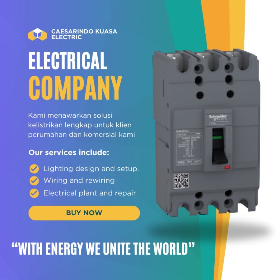 MCCB 50 AMPERE 3 PHASE SCHNEIDER EZC100F EASYPACT 50A 3P 50 AMPER 3PAS