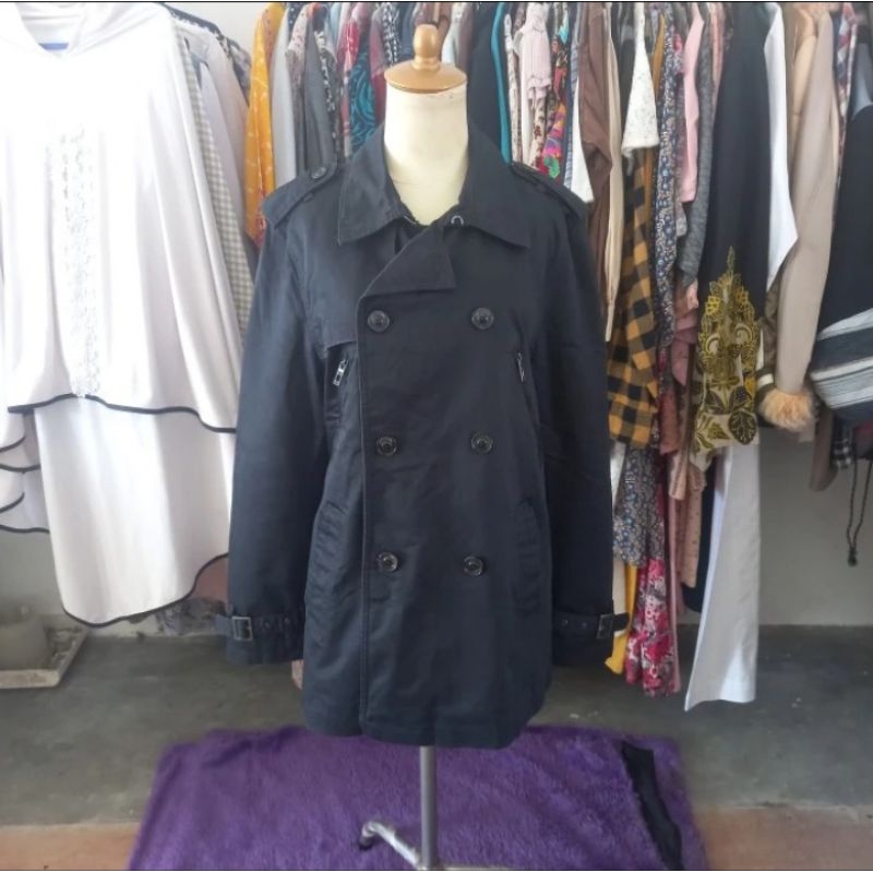 Black Cotton Coat by Zara Men