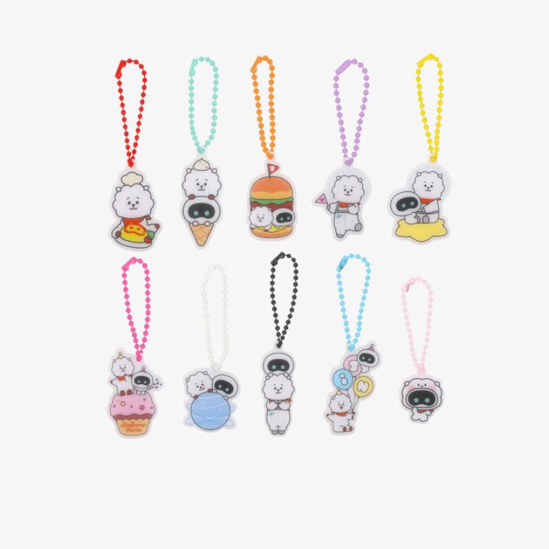 Keychain Gantungan Kunci Jin Bts Bt21 RJ x Wootteo [Free gift]