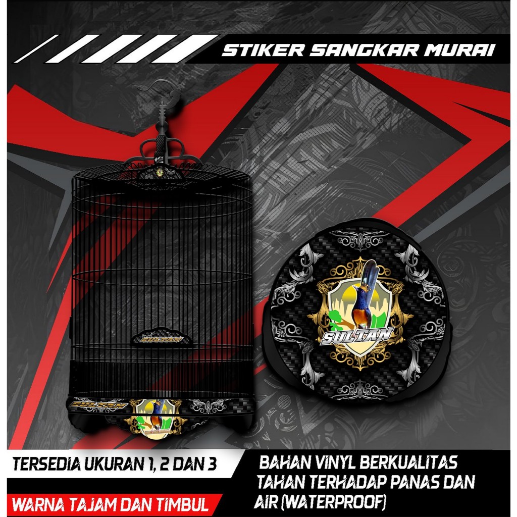

Stiker Decal Sangkar Burung Murai, Sangkar Bulat Custom, High Quality, Anti Air, Murah, COD