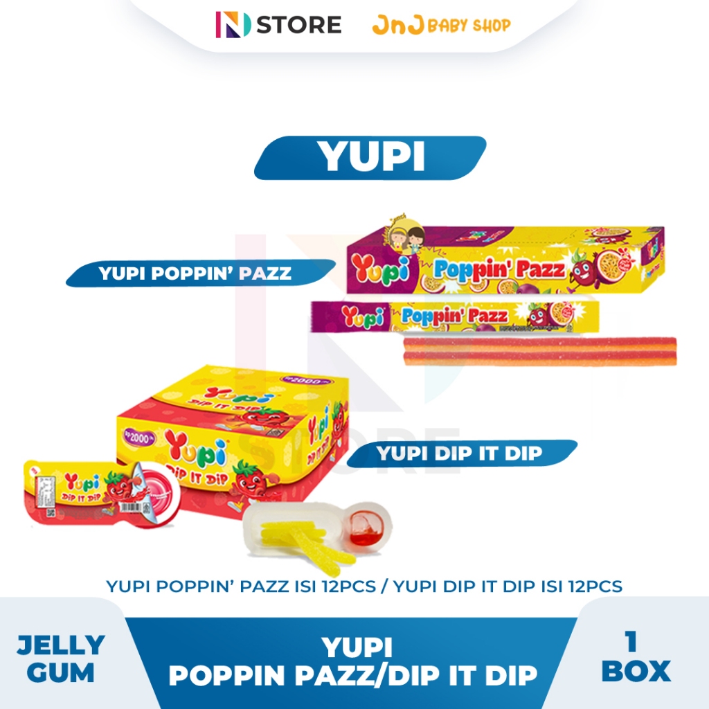 

Yupi Dip It Dip Strawberry Sause / Yupi Poppin' Pazz Permen Jeli isi 12pcs