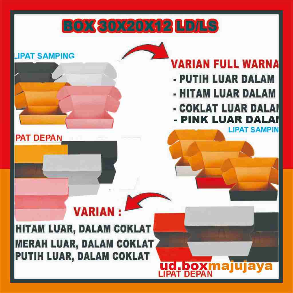 

(PAKET 10 Pcs )Box 30x20x12 Cm /Lipat Depan / Box Sepatu / Box Hampers