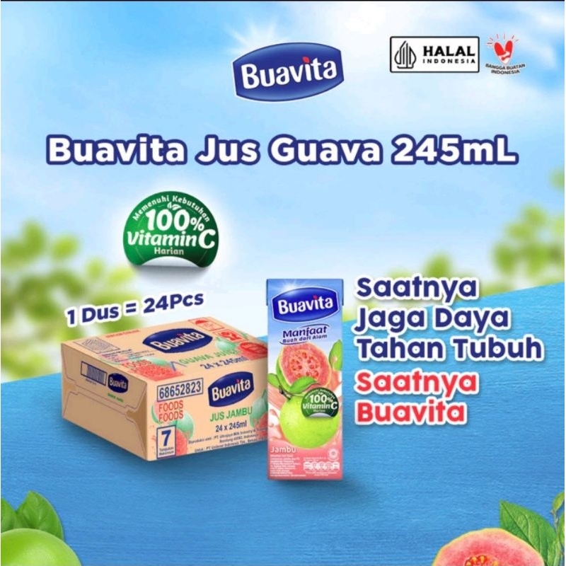 

Buavita Jambu 245ml 1dus isi 24pc