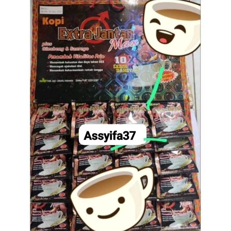 10 SACHET KOPI EXTRA .JANTAN MAX COFFEE INSTAN MINUMAN KEBUGARAN PRIA TAHAN LAMA