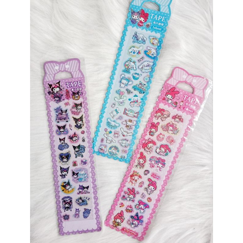 

Stiker hologram Sanrio Kuromi Melody Cinnamorol