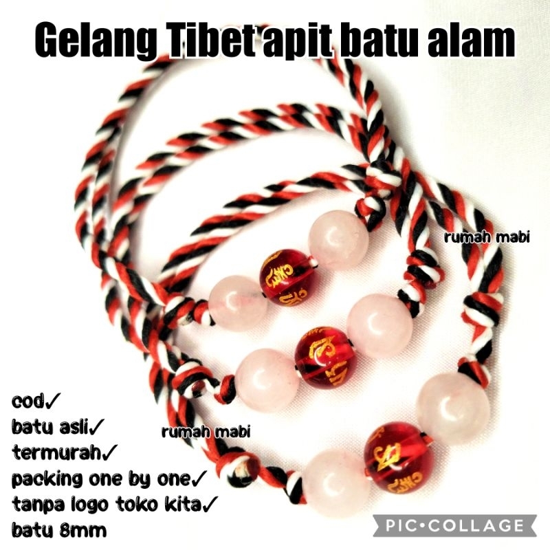 Gelang batu Tibet apit batu alam batu aslitebal 2mm