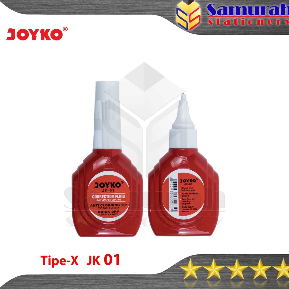 

KODE E6E4 Correction Pen Joyko JK1 Merah Per Lusin TipEx Cair JK 1 Tipe X Fluid Pendek Per 12 Pcs Grosir