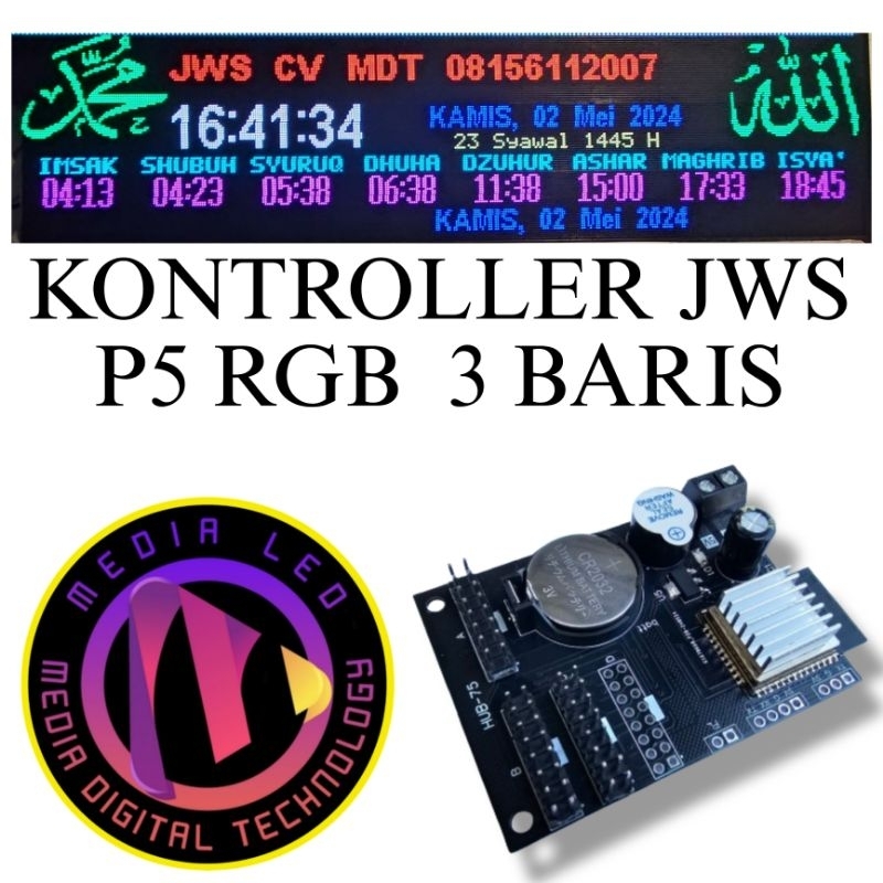Kontroller Jws 3 Baris 3x6 Panel P5 RGB HUB75