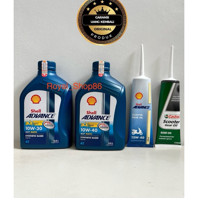 KF7 OLI SHELL AX7 MATIC SAE 1W3 8 ML  SAE 1W4 8 ML  OLI SHELL GAN 12 ML ORINAL Oli Motor Beat Oli Mo