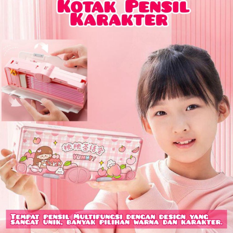 

KODE X2Z2 Kotak pensil Karakter Kotak pensil Multifungsi Anak Sekolah Tempat Pensil Serbaguna Motif Kartun