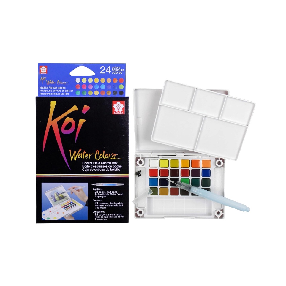 

KODE T1P5 Sakura Koi Watercolor 24 Pocket Field Sketch Box