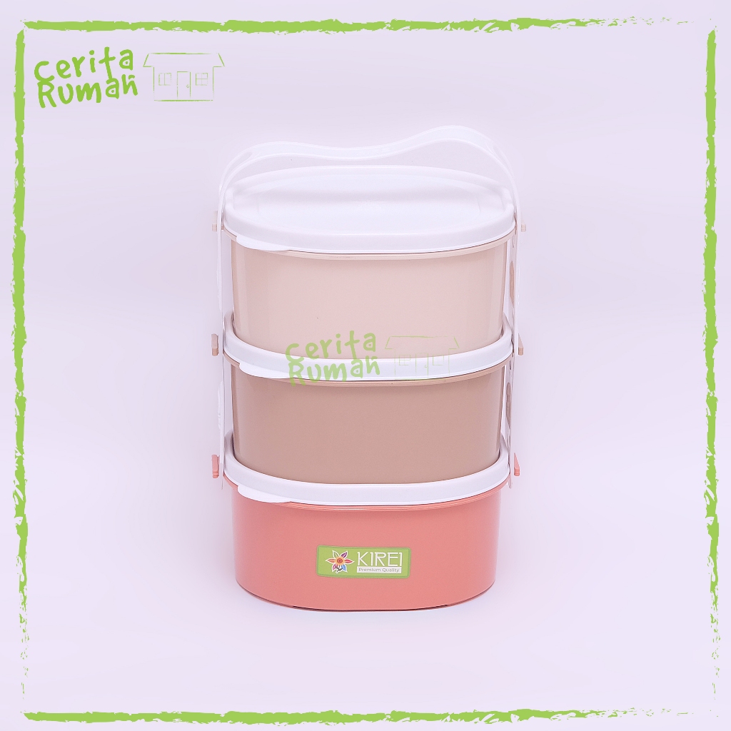 Rantang Susun 3 Plastik Tempat Bekal Food Storage Mini Kirei Gracia