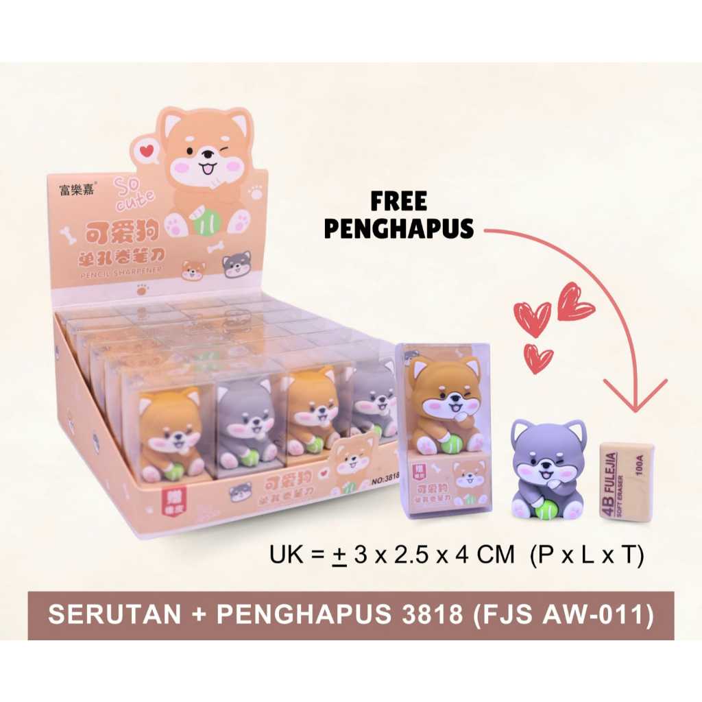 

Rautan Serutan Orotan Pensil Bahan Karet Karakter Bear Free Penghapus/ Rautan Pensil Anak Kemasan Mika Boneka Fancy Imut Bear + Penghapus