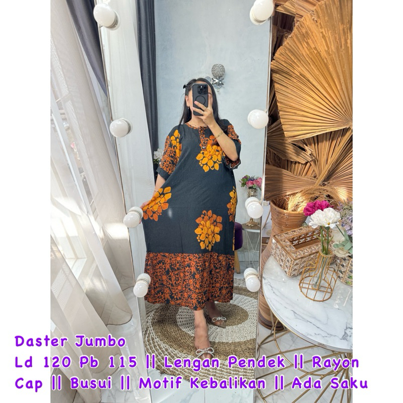 Daster Jumbo Ld 120 Lengan Pendek Saqueena Batik