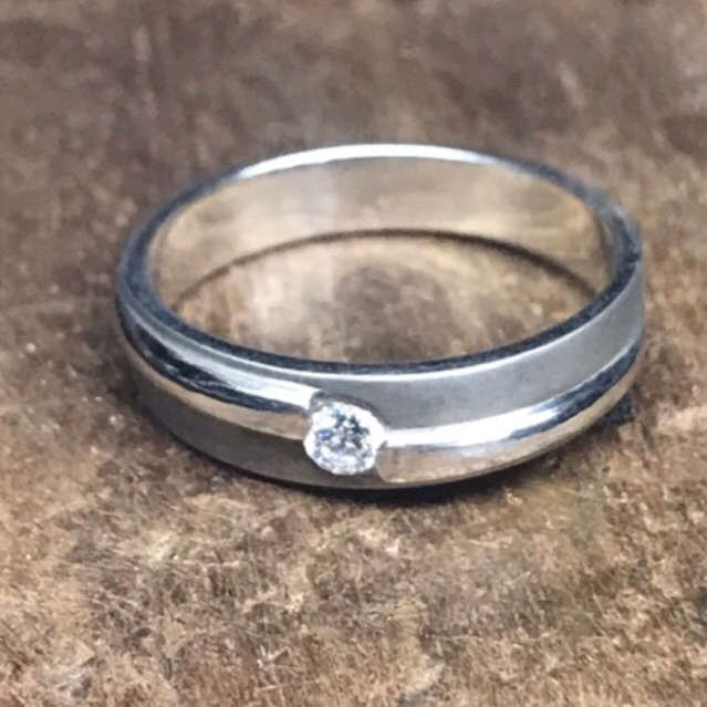 Cincin Kawin Tunangan Nikah Terbaru Perak 925 Sterling Silver lapis Emas putih 18k