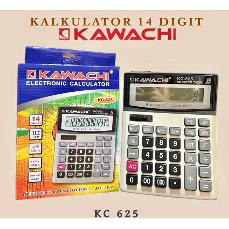 

Kalkulator Besar Jumbo Kawachi KC-625 14 digit 14digits Mesin Hitung Baterai A2