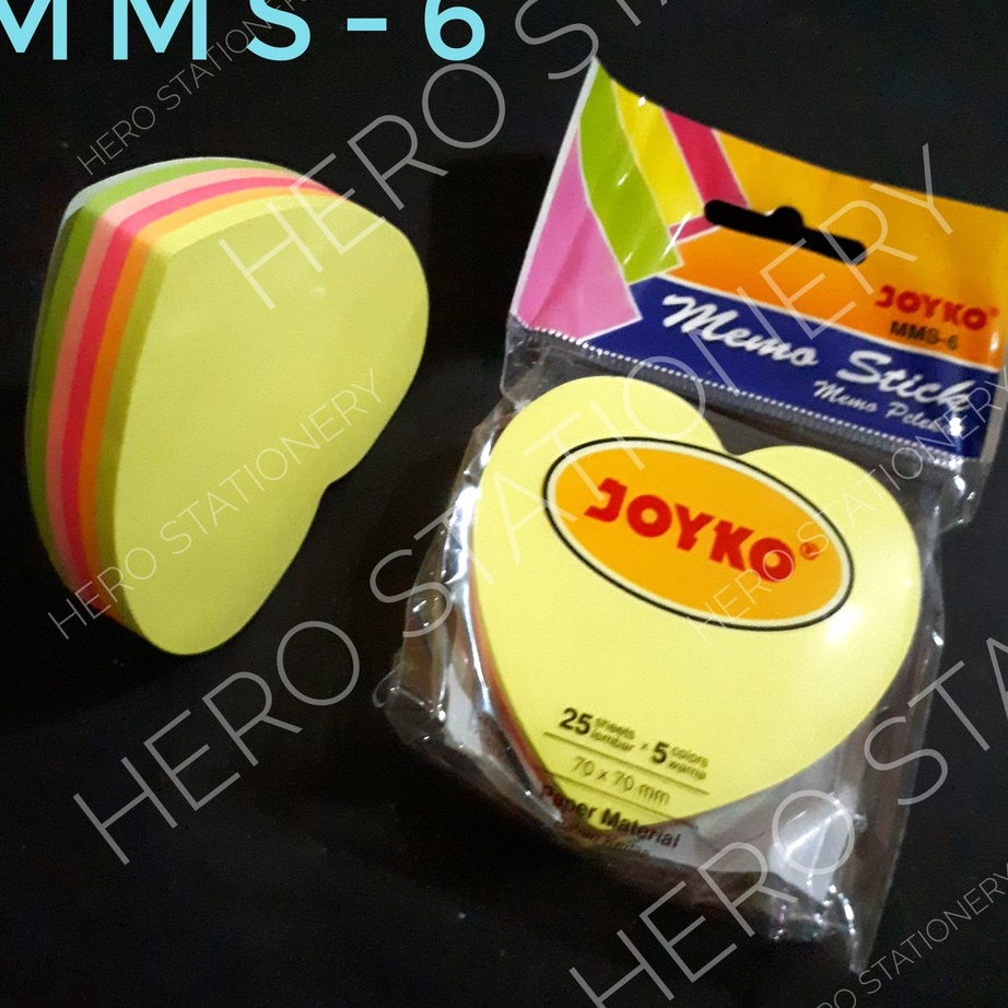 

KF7 Memo stick sticky note kes joyko love heart 5 warna MMS6