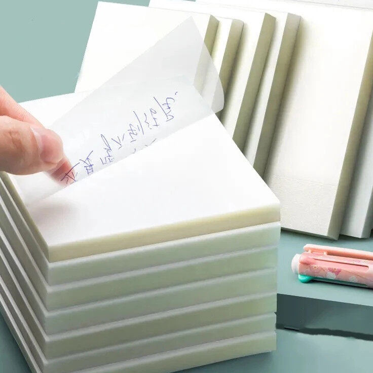 

HJ6 5 Sheets Transparent Notepad Kawaii Sticky Notes Memo Pads PET Adhensive Wateroof Stationery Stickers School Office Supplies