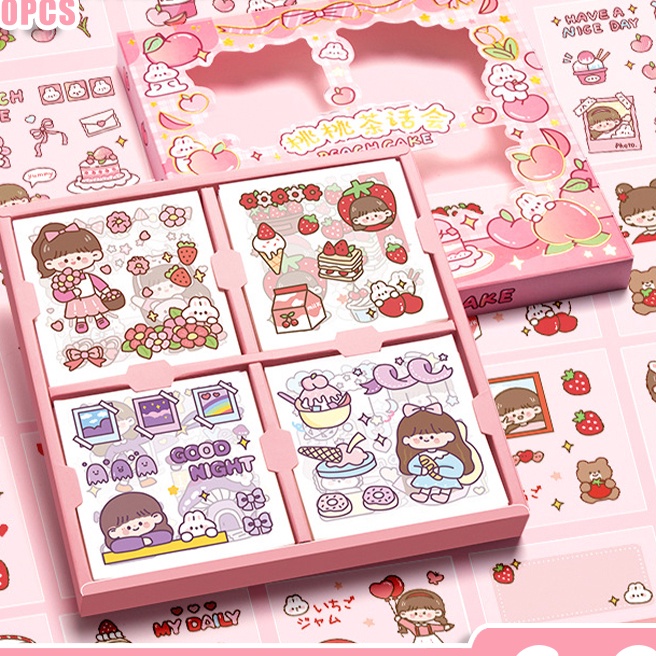 

KI3 Stiker Motif Kartun Korea Lucu Anti Air 1 box 1lbr Dekorasi Handbook Scrapbook DIYStiker kartun tahan air PET