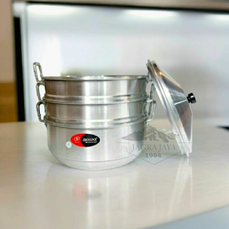 Klakat / Panci Kukus / Langseng / Klakat Jawa / Kukusan Jawa 3 Susun Alumunium Maspion