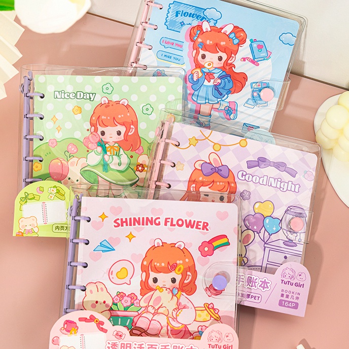 

KI3 Buku binder lucu aesthetic Korean style cute spiral notebook PVC Buku catatan isi ulang looseleaf Buku rekening tangan Agenda jurnal diary Daily planner DIY scrapbook Akaun tangan transparan