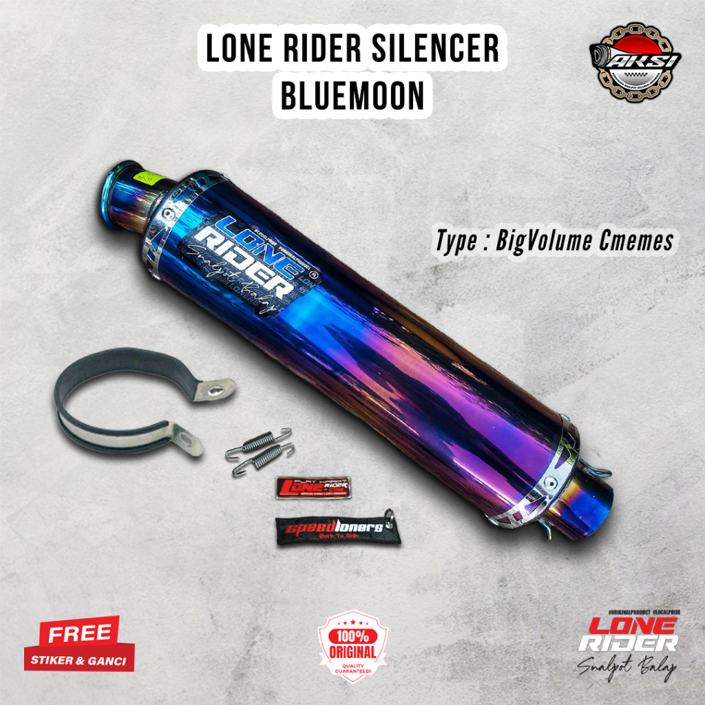 ORIGINAL LONE RIDER Silencer Big Volume Bluemoon - Knalpot Racing Lone Rider