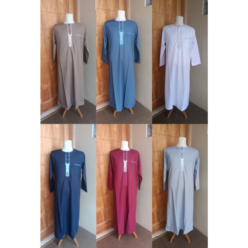 Jubah Oblong Bordir Gamis Pria Dewasa Lengan Panjang Tunis By Ilnaaf