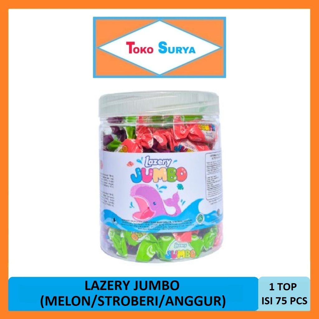 

Lazery Jumbo Toples Permen Lunak Aneka Rasa Melon/Stroberi/Anggur 300 Gr