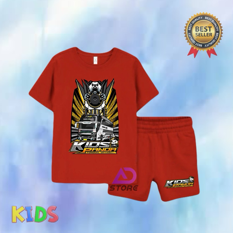SETELAN KAOS ANAK / T-SHIRT SETELAN ANAK KIDS PANDA BUS TUNGGAL JAYA
