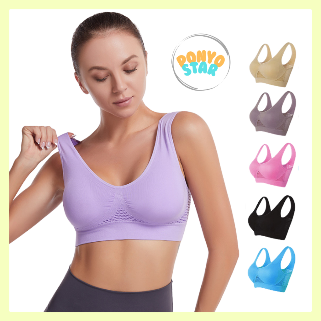 283 Bra Wanita Jumbo Spandex Nylon Lentur Adem Menyerap Keringat Sports Olahraga Zumba Yoga Breathab